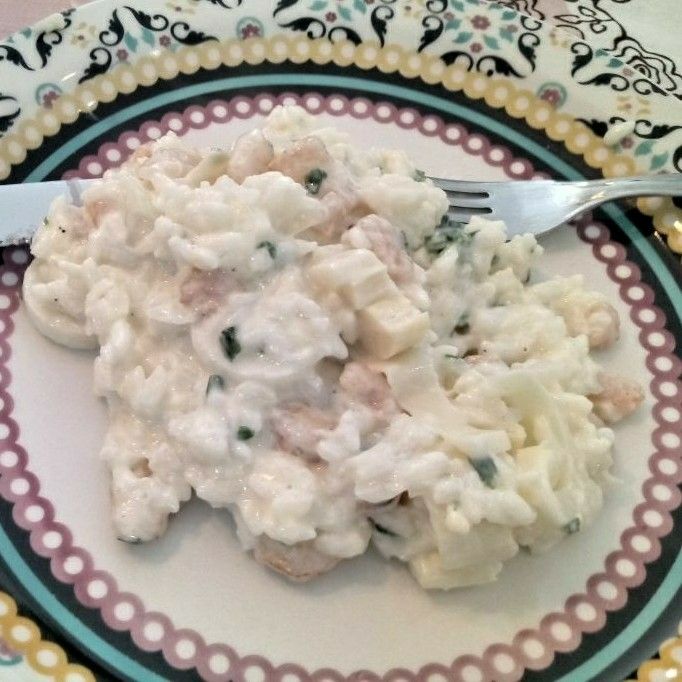 Risoto de camarão com palmito