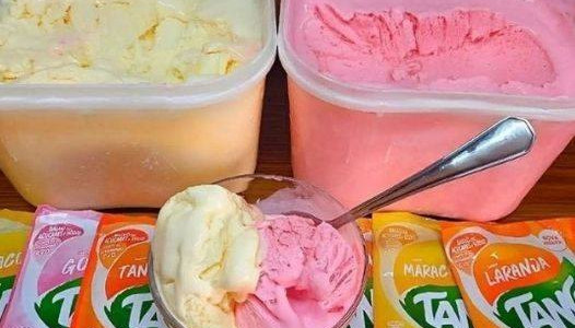 Sorvete caseiro com tang fácil de preparar e dá para fazer de váriosa sabores…