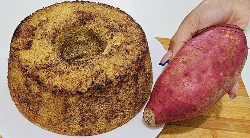 Bolo de batata-doce sem farinha de trigo e sem leite! O favorito do meu marido para tomar com café!